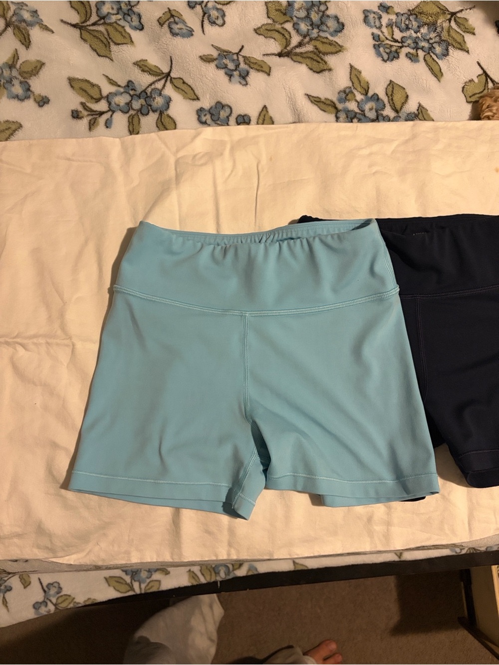 2 pairs of Athleta Girl Light and Dark Blue Chit Chat Shorts - Picture 7 of 9
